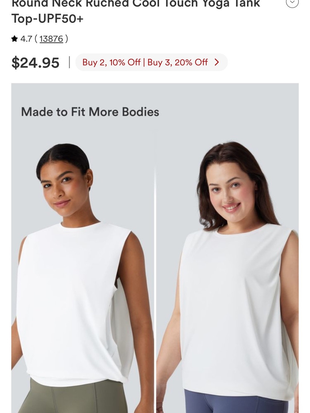 HALARA White Sleeveless Round-Neck Yoga Tank